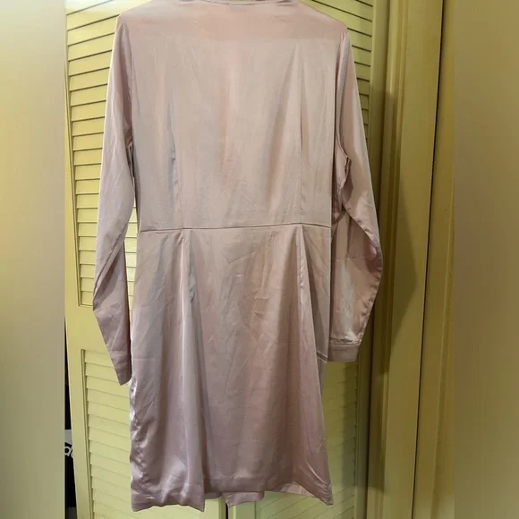 Satin Blush Deep V Dress - Picture 8 of 8